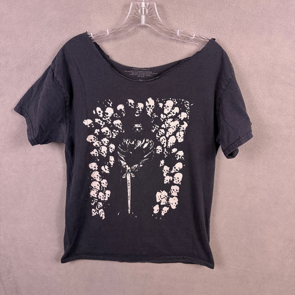 Post Malone Hollywoods Bleeding Tour Shirt M Black 2019 Cut Raw Neck Grunge